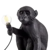 Monkey lamp sitting - zwart