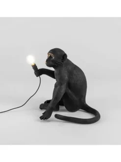 Monkey lamp sitting - zwart