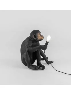 Monkey lamp sitting - zwart