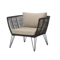 Mundo loungestoel zwart 87x72x74cm