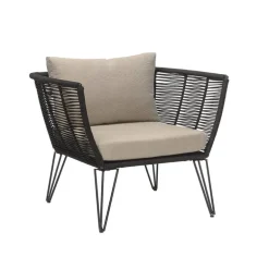 Mundo loungestoel zwart 87x72x74cm