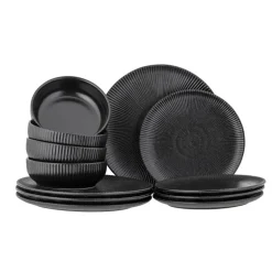 Neri servies zwart set van 12 stuks - 82072666