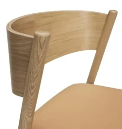 Oblique stoel met leren zitting - 331603