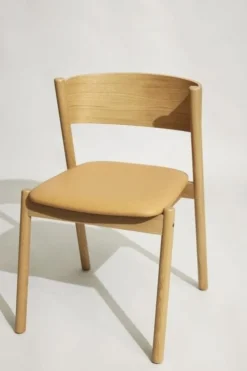 Oblique stoel met leren zitting - 331603