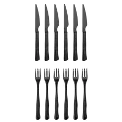 Ollin bestek set zwart set van 12 stuks - 82061772