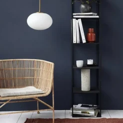 Opal hanglamp messing met wit glazen kap