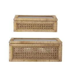 Opbergdoos rotan - set van 2