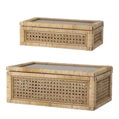 Opbergdoos rotan - set van 2