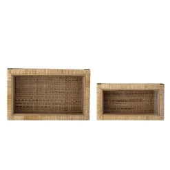 Opbergdoos rotan - set van 2