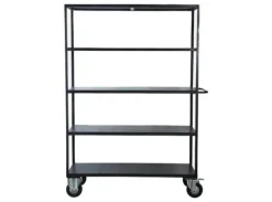 Opbergrek op wielen zwart metaal