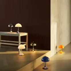 Panthella 160 portable tafellamp chrome opal beige - 5744171481