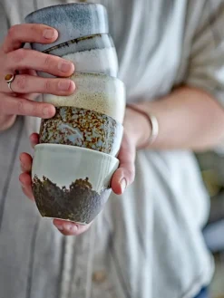 Paula kopjes bruin set van 6 stuks - 82060642