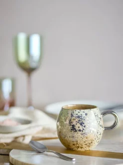 Paula mokken geel/zilver set van 4 stuks - 82072412