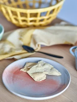 Paula ontbijt servies set van 12 stuks oranje - 82061528