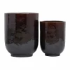 Pho bloempot set donkerbruin