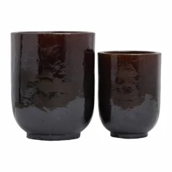 Pho bloempot set donkerbruin