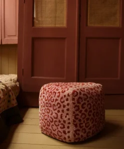 Pink leopard poef small - 1.45.15.009.030.3