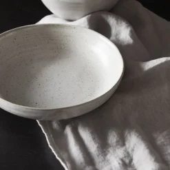 Pion diepe borden grijs/wit - set van 6 stuks
