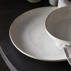 Pion diner borden wit/grijs- set van 6 stuks