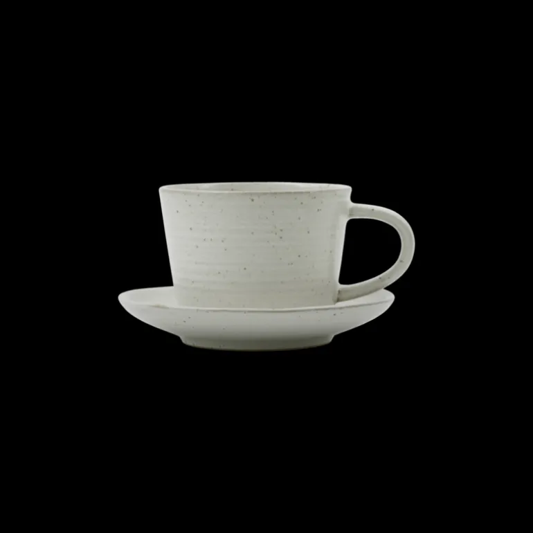 Pion kop en schotel grijs/wit set van 4 stuks - 206260237