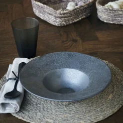 Pion pasta borden zwart/bruin - set van 6 stuks