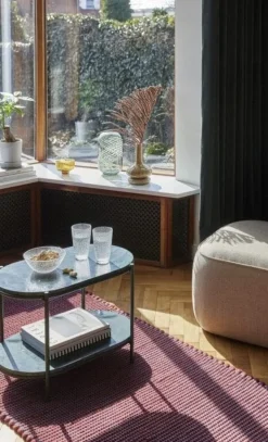 Poef polyester- beige