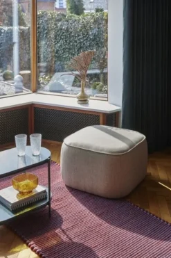 Poef polyester- beige