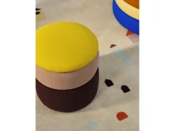 Pond poef blauw/zand/oker Ø68cm - 31001146