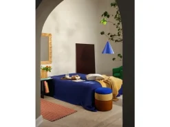 Pond poef blauw/zand/oker Ø38cm - 31001143