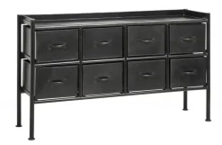 Portland ijzeren kast met laden - zwart