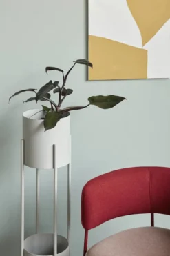 Pot op standaard metaal - grijs