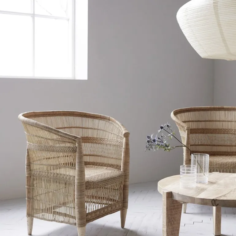 Rika stoel met armleuning - naturel