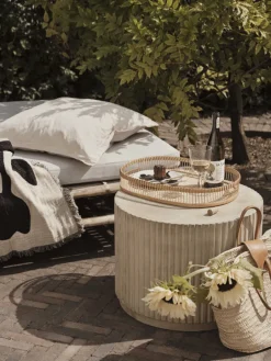 Rillo podium Ø56x42cm antiek beige - 14469068