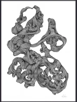 Rocaille illustration - zwart/wit