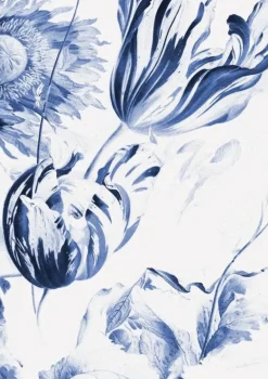 Royal Blue Flowers II bloemen behang