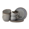 Sandrine ontbijt servies grijs set van 12 stuks - 82068733