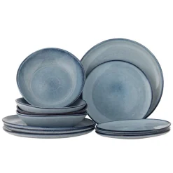 Sandrine servies set van 12 stuks blauw - 82068305