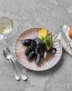 Scallop dinerborden roze set van 6 stuks - 900000234