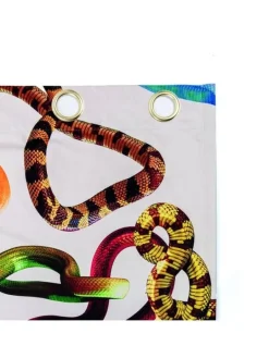 Snakes gordijn wit - 02402