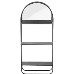 Spiegel met planken metaal - zwart