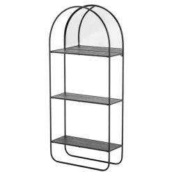 Spiegel met planken metaal - zwart