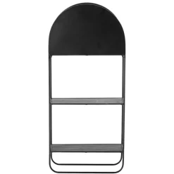 Spiegel met planken metaal - zwart