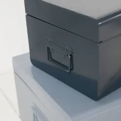 Storage boxen set van 2 blauw grijs