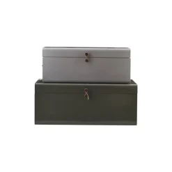 Storage boxen set van 2 groen grijs