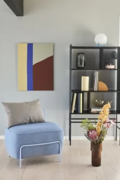 Tafellamp glas - opal/blauw