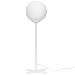 Tafellamp wit metaal met wit glas