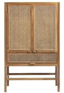 Teak kast met webbing