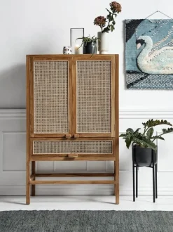 Teak kast met webbing