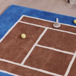 Tennis vloerkleed blauw - M107630
