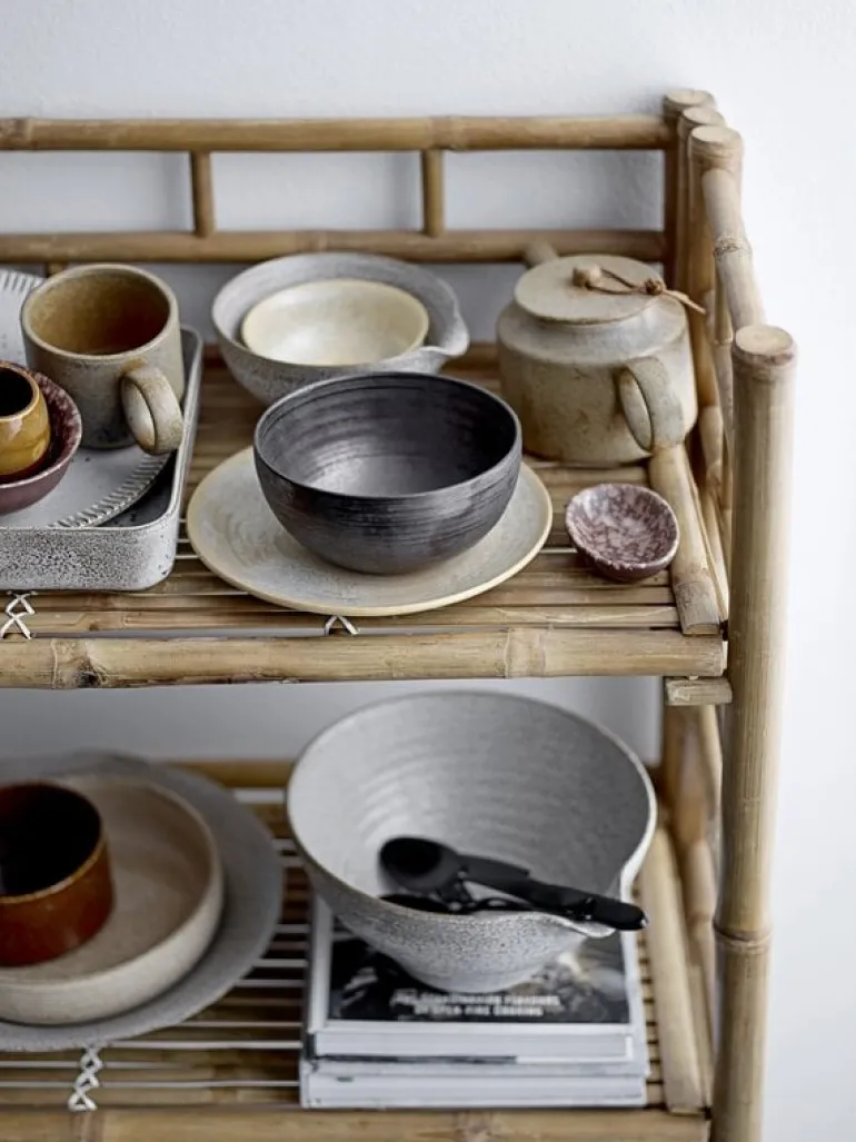 Thea schaal grijs - set van 6 stuks Ø16,5xH8 cm